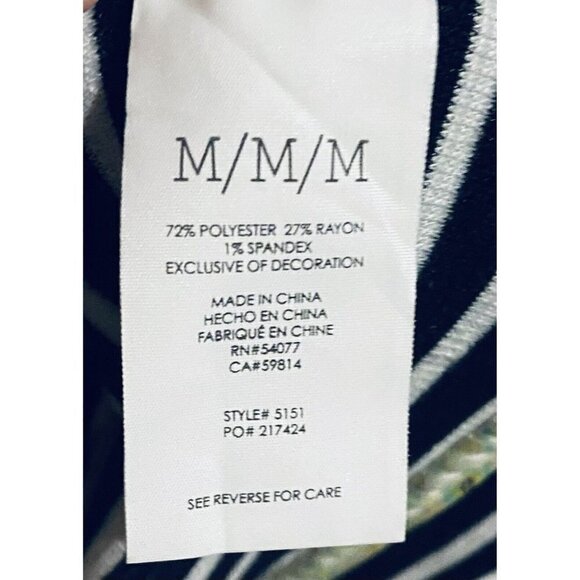 Cabi Jacket Womens Medium Maritime Navy Blue Stripe Knit Trench Nautical 5151 - Picture 6 of 7